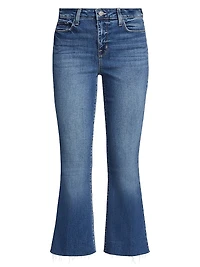 Kendra Mid-Rise Stretch Flare Crop Jeans