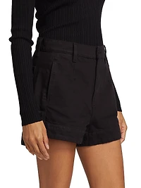 Tailored Slouch Step Hem Shorts