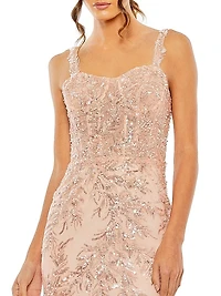 Embellished Tulle Corset Trumpet Gown