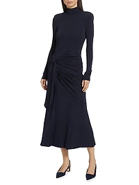 Johnson Draped Turtleneck Midi-Dress