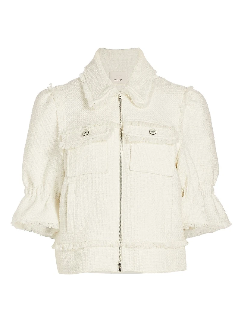 Holly Short-Sleeve Boucle Jacket