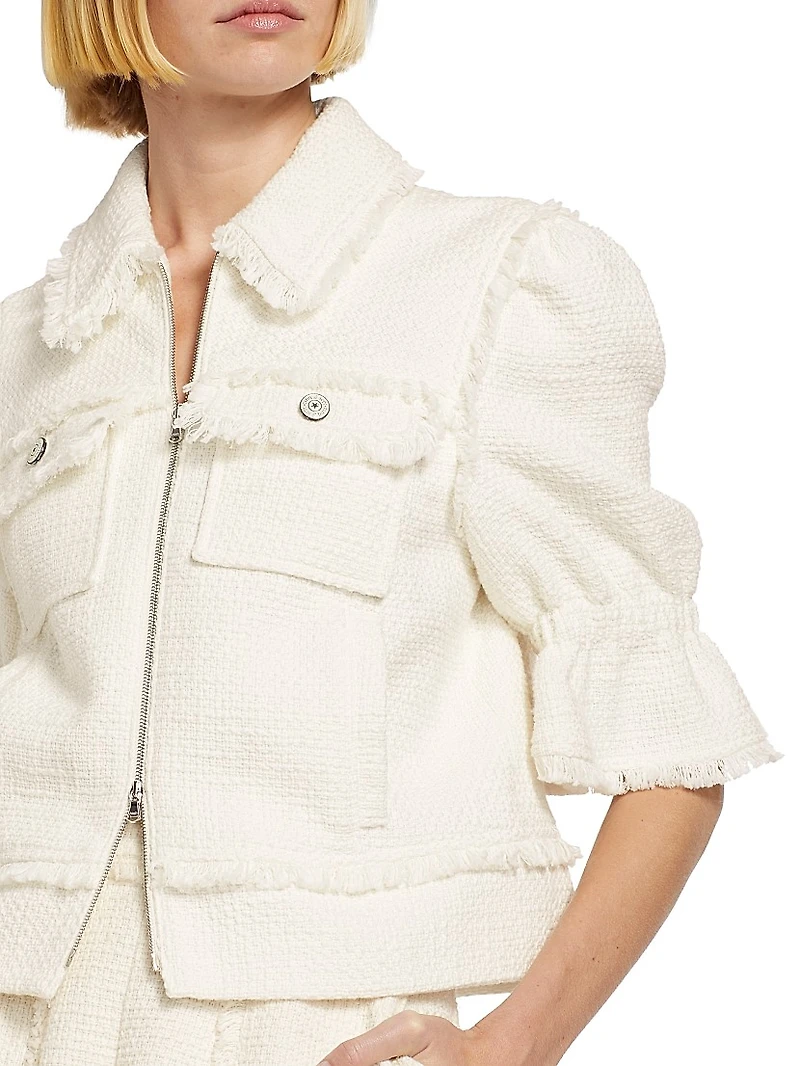 Holly Short-Sleeve Boucle Jacket