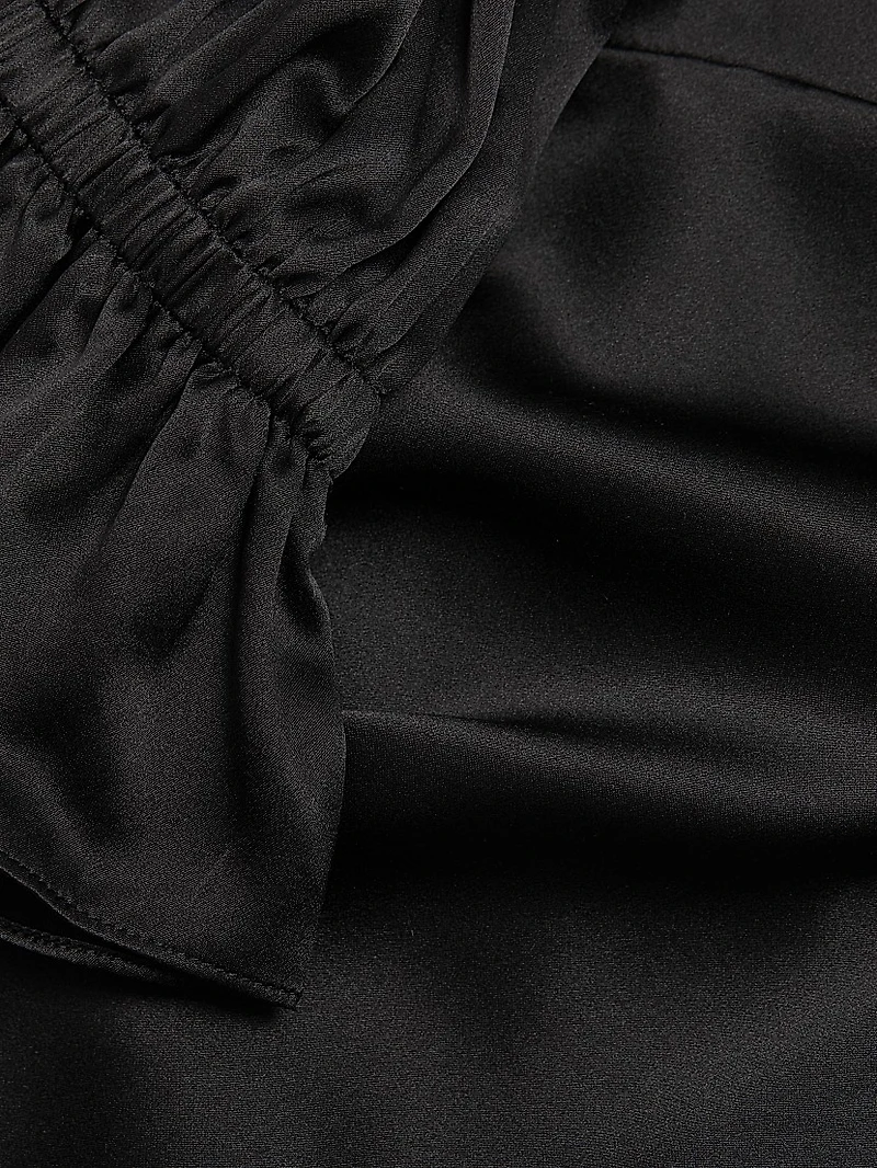 Fiona Silk Puff-Sleeve Blouse