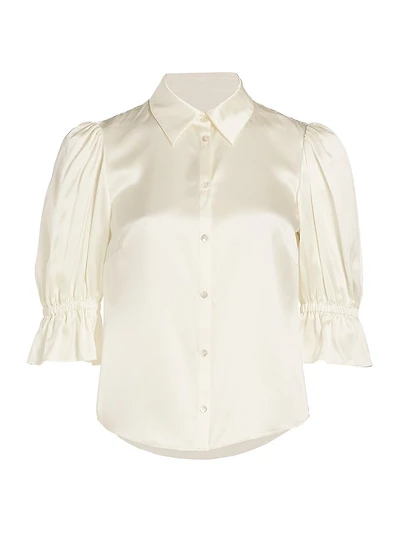 Fiona Silk Puff-Sleeve Blouse