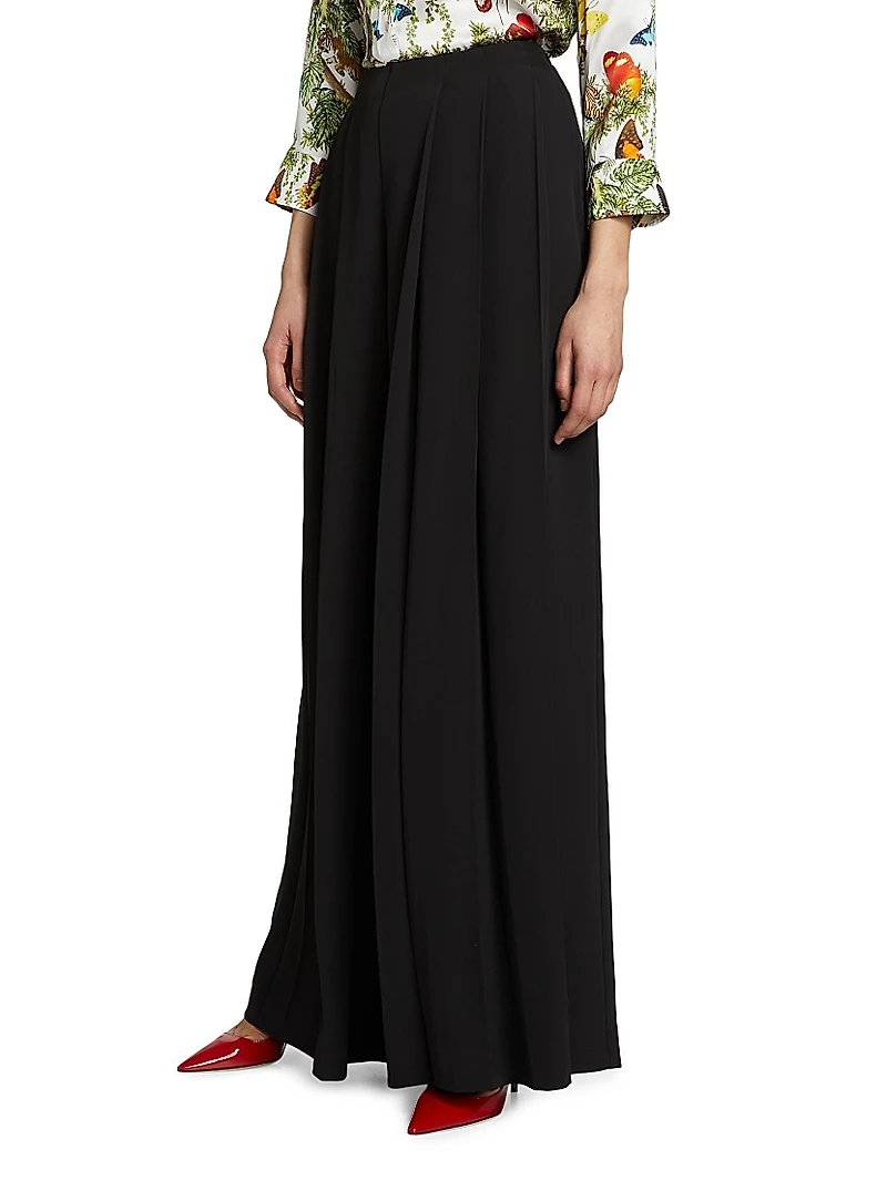 Nova Pleat Straight-Leg Pants
