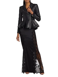 Lyric Leather Peplum Biker Jacket