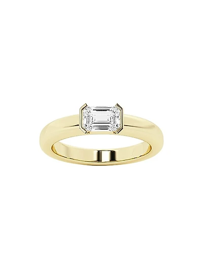 14K Yellow Gold & 0.50 TCW Lab-Grown Diamond Stackable Ring