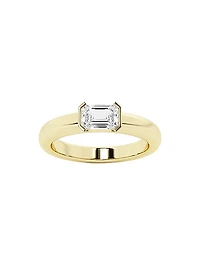 14K Yellow Gold & 0.50 TCW Lab-Grown Diamond Stackable Ring
