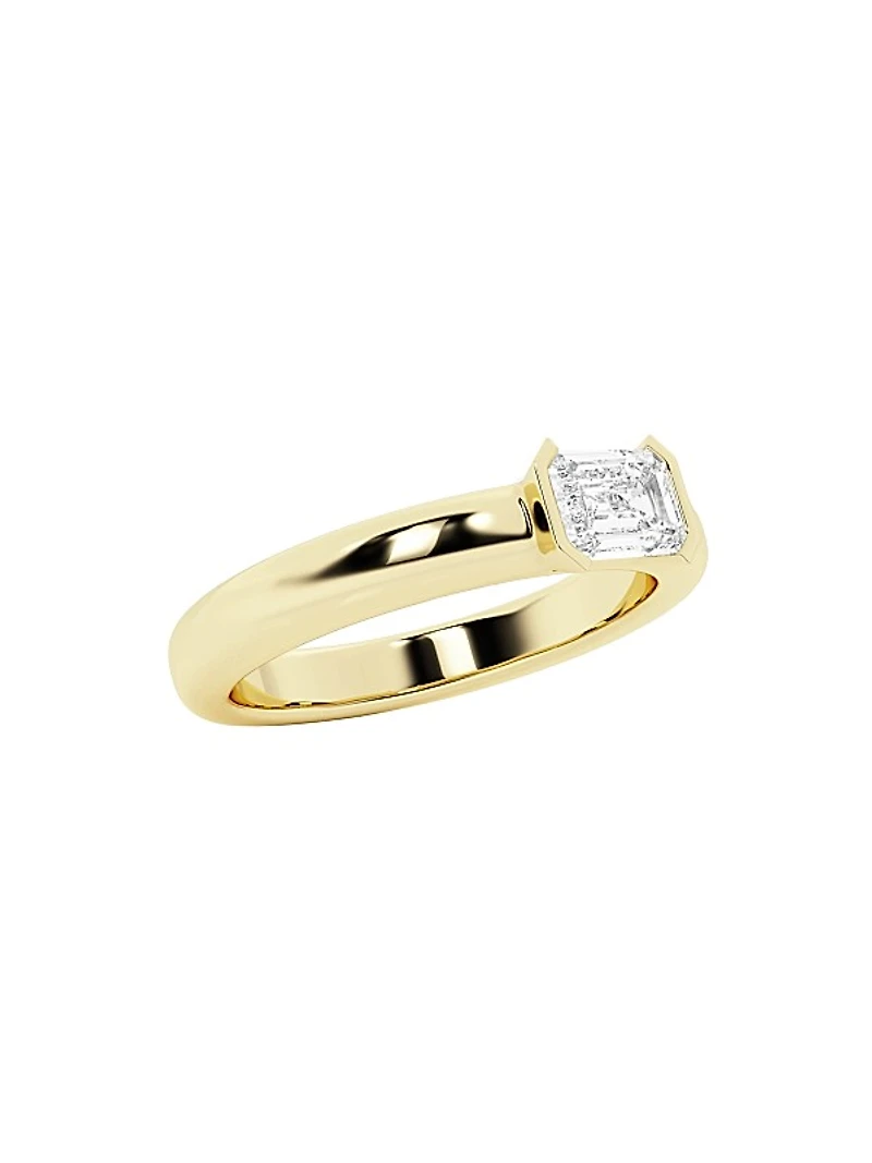 14K Yellow Gold & 0.50 TCW Lab-Grown Diamond Stackable Ring