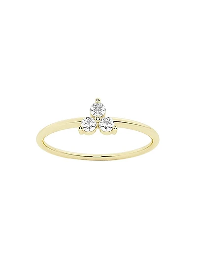 Romancing 14K Yellow Gold & 0.09 TCW Lab-Grown Diamond Ring