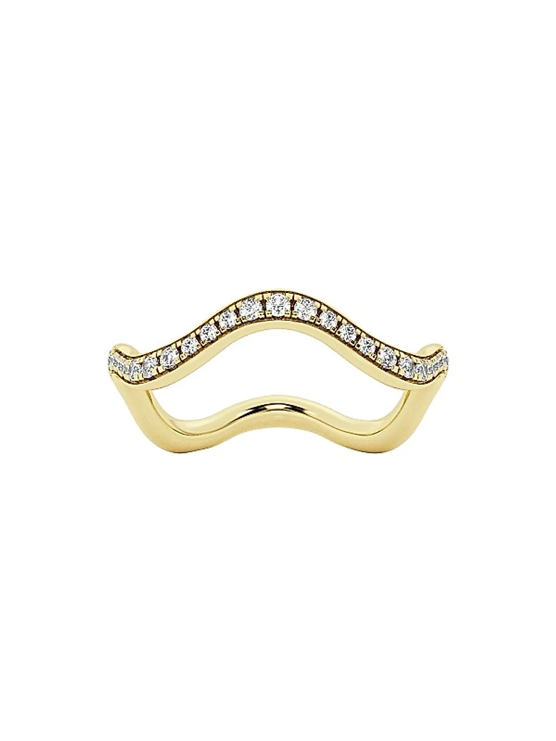 14K Yellow Gold & TCW Lab-Grown Diamond Wavy Eternity Ring