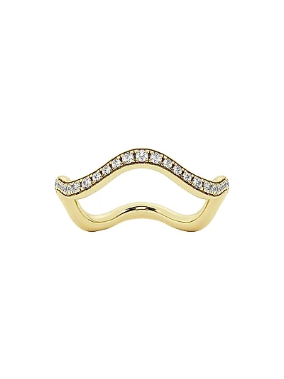 14K Yellow Gold & TCW Lab-Grown Diamond Wavy Eternity Ring
