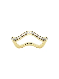14K Yellow Gold & TCW Lab-Grown Diamond Wavy Eternity Ring