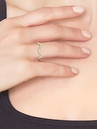14K Yellow Gold & TCW Lab-Grown Diamond Wavy Eternity Ring