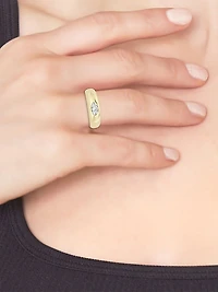 14K Yellow Gold & 0.33 TCW Lab-Grown Diamond Stackable Ring