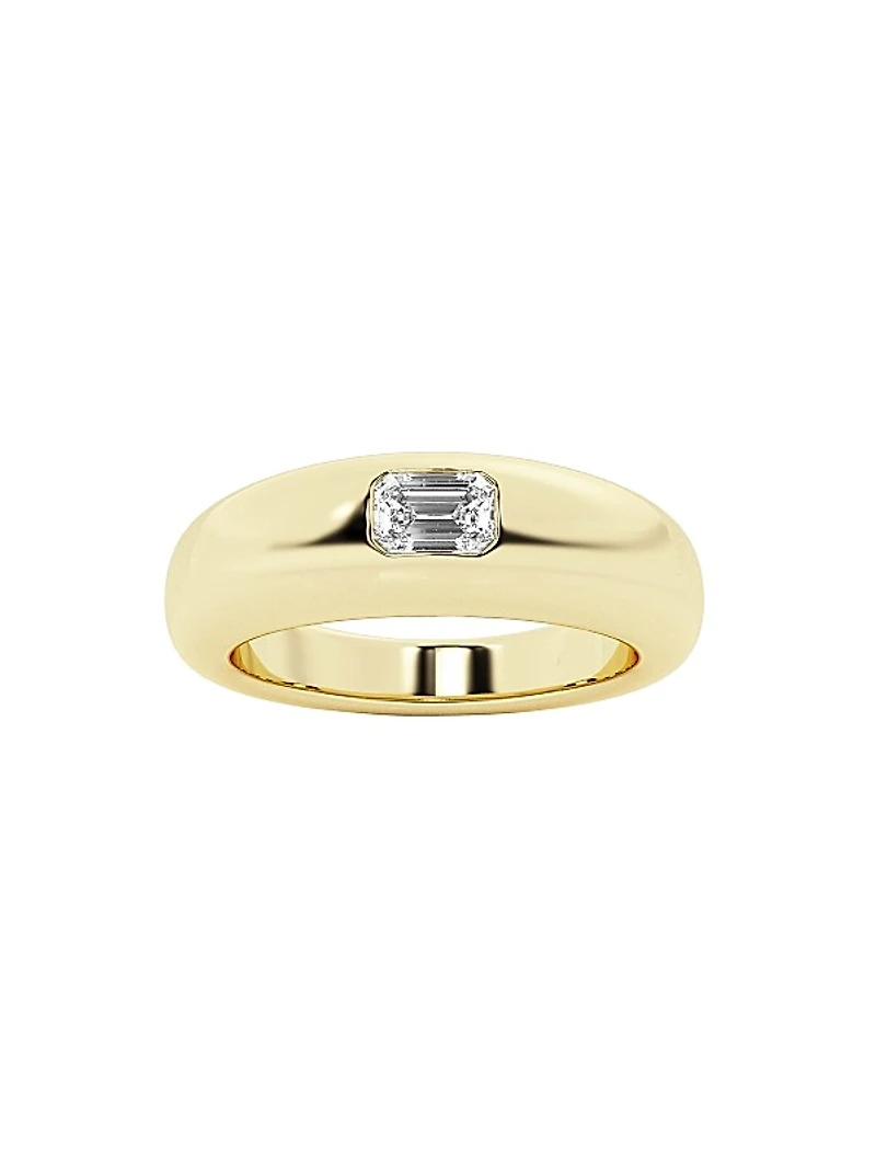 14K Yellow Gold & 0.33 TCW Lab-Grown Diamond Stackable Ring