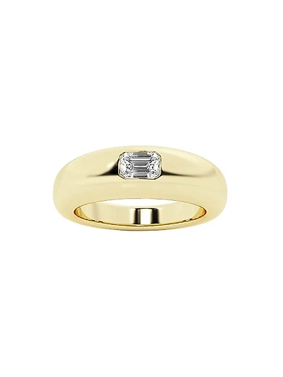 14K Yellow Gold & 0.33 TCW Lab-Grown Diamond Stackable Ring
