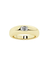 14K Yellow Gold & 0.33 TCW Lab-Grown Diamond Stackable Ring