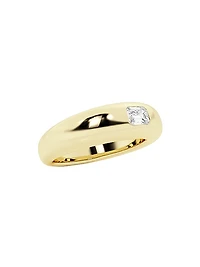 14K Yellow Gold & 0.33 TCW Lab-Grown Diamond Stackable Ring
