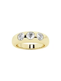14K Yellow Gold & 1.00 TCW Lab-Grown Diamond Stackable Ring