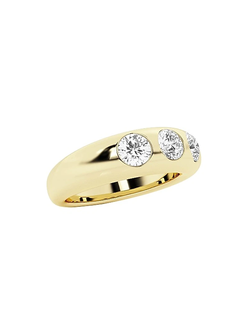 14K Yellow Gold & 1.00 TCW Lab-Grown Diamond Stackable Ring