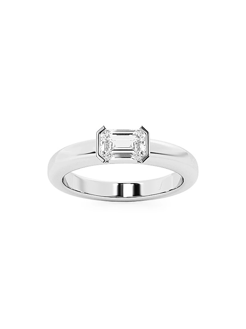 14K White Gold & 0.50 TCW Lab-Grown Diamond Stackable Ring