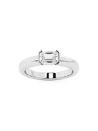 14K White Gold & 0.50 TCW Lab-Grown Diamond Stackable Ring
