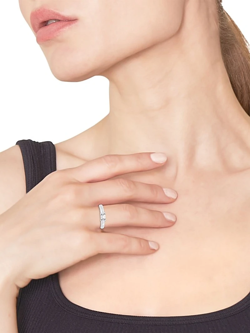 14K White Gold & 0.50 TCW Lab-Grown Diamond Stackable Ring