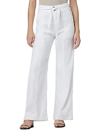 Linen-Blend Wide-Leg Pants