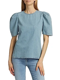Sonder Denim Puff-Sleeve Blouse