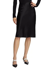 Silk Bias-Cut Midi-Skirt