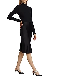 Silk Bias-Cut Midi-Skirt