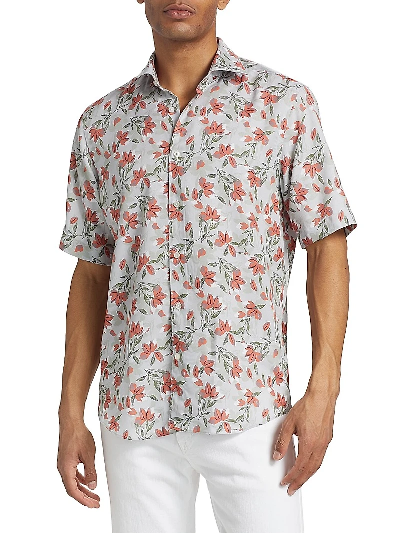 COLLECTION Floral Button-Front Shirt