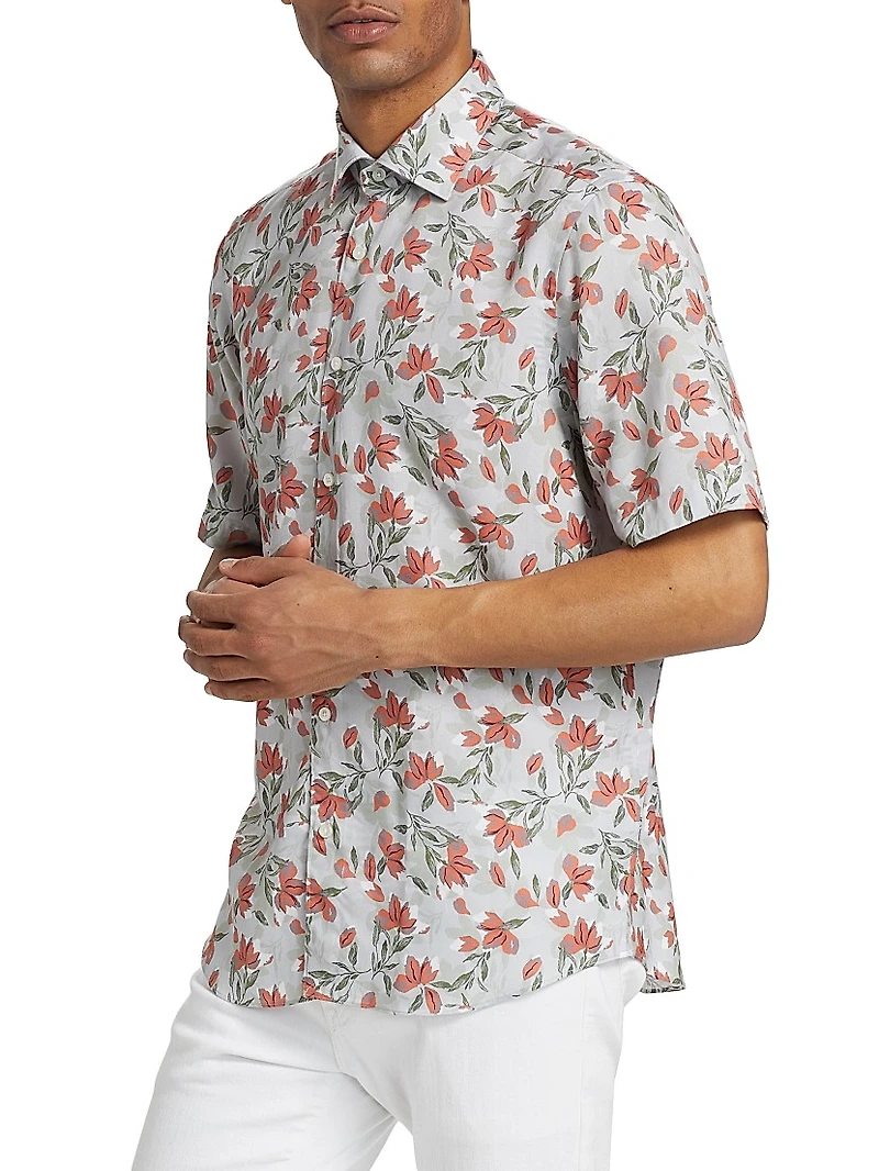 COLLECTION Floral Button-Front Shirt