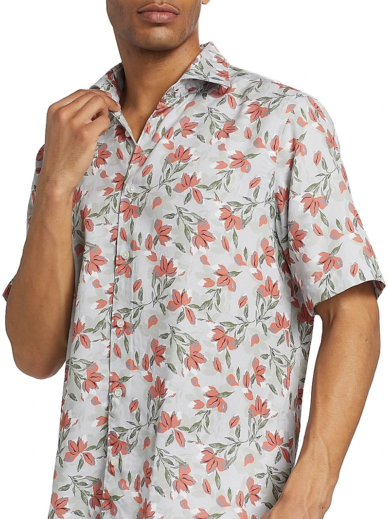 COLLECTION Floral Button-Front Shirt