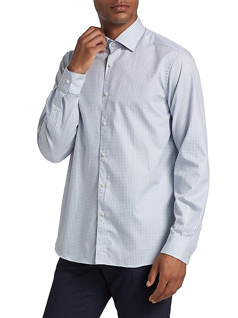 COLLECTION Check Cotton Long-Sleeve Shirt