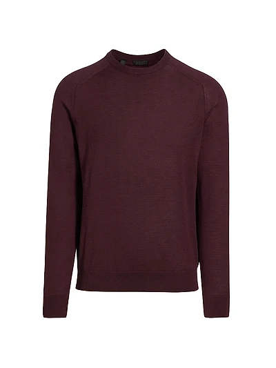 COLLECTION Wool-Silk Lightweight Crewneck Sweater
