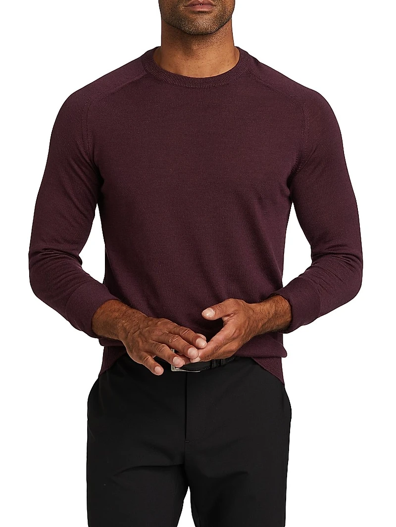 COLLECTION Wool-Silk Lightweight Crewneck Sweater