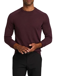 COLLECTION Wool-Silk Lightweight Crewneck Sweater