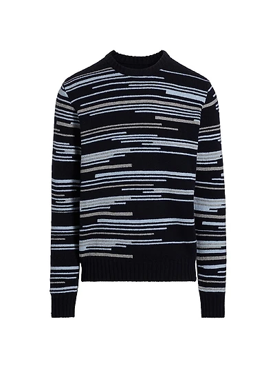COLLECTION Irregular Stripe Crewneck Sweater