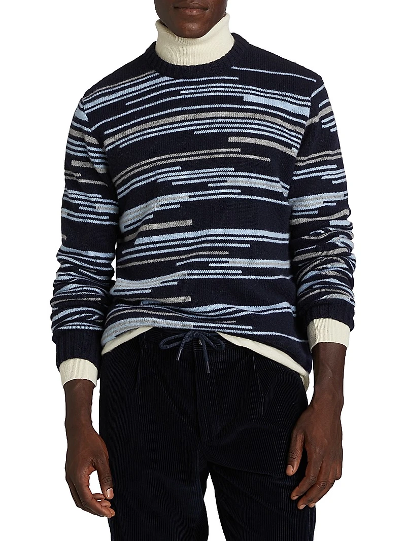 COLLECTION Irregular Stripe Crewneck Sweater