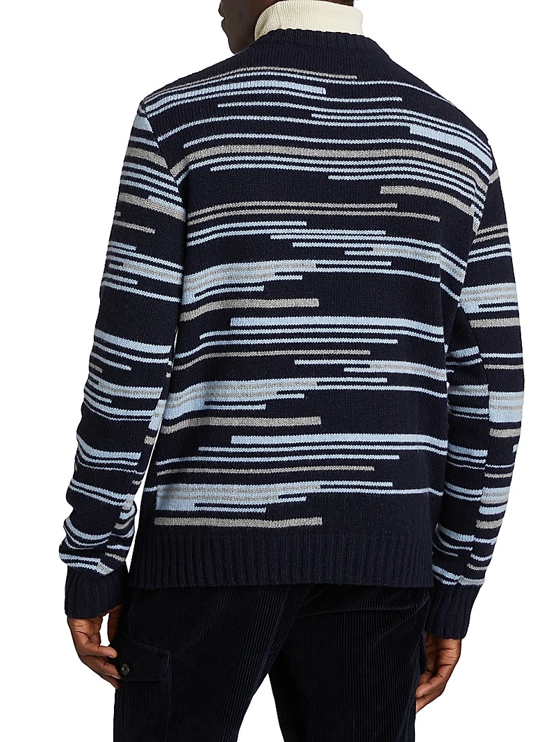 COLLECTION Irregular Stripe Crewneck Sweater