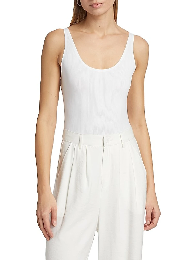 Rib-Knit Scoopneck Bodysuit