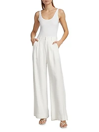 Rib-Knit Scoopneck Bodysuit