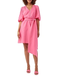 Malina Belted Cotton Voile Minidress