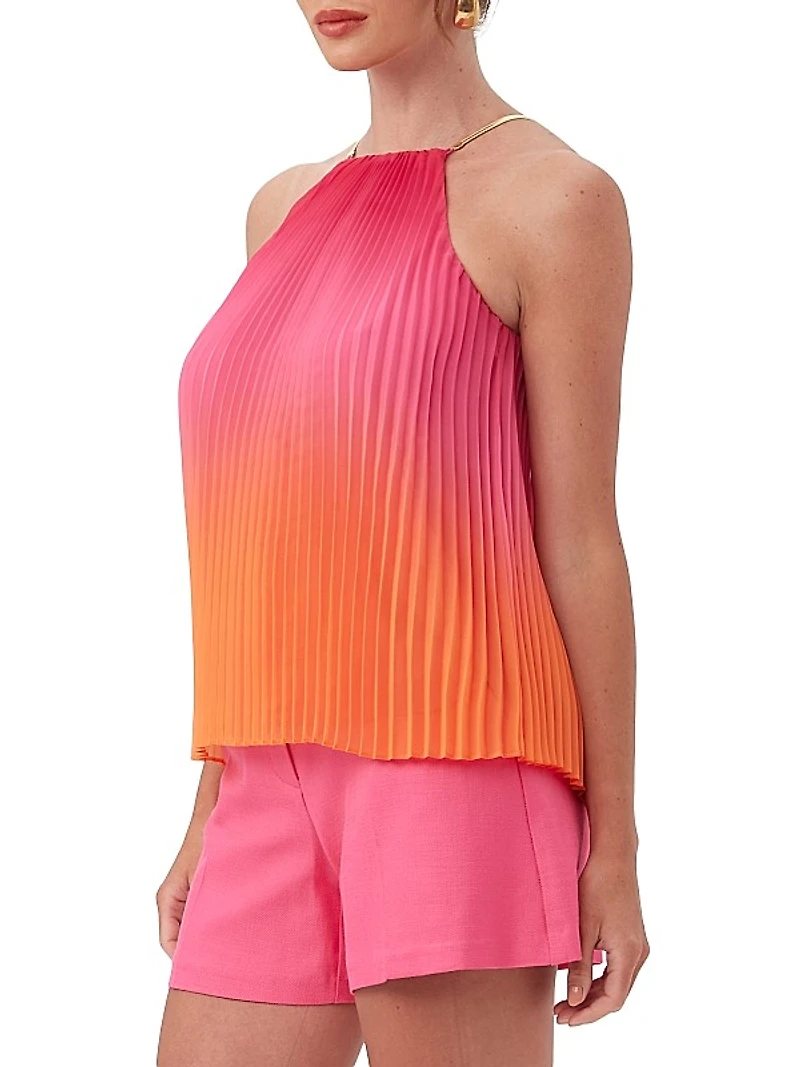 Nayarit Pleated Chiffon Top