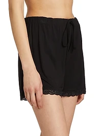 Feathers 2-Piece Lace-Trimmed Pajama Set