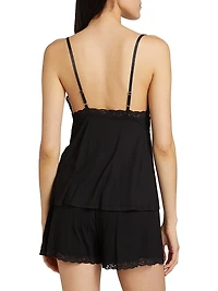 Feathers 2-Piece Lace-Trimmed Pajama Set