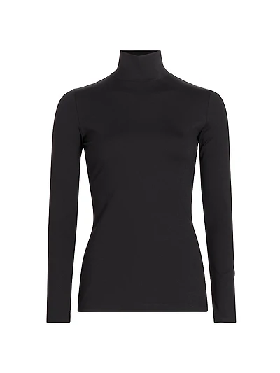 Mock Turtleneck Long-Sleeve Top