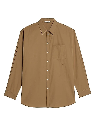 Cotton Oversized Button-Front Shirt